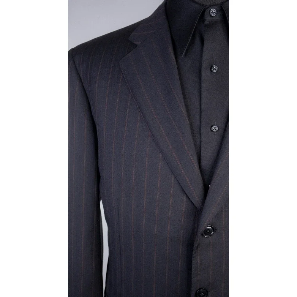 Pal Zileri Blazer Sport Coat Sz 44L Striped 150's Wool Three Button Jacket